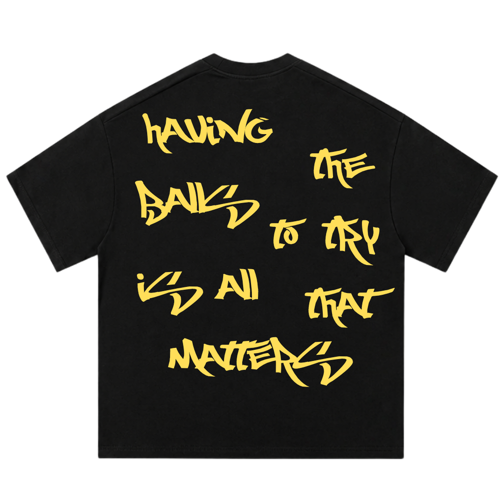 ''BALLS'' TEE BLACK/YELLOW