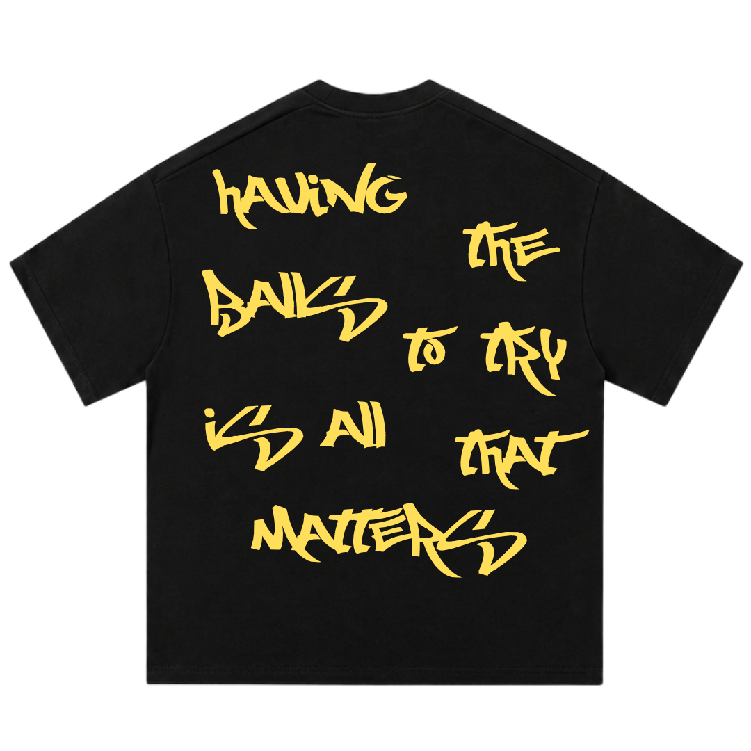 ''BALLS'' TEE BLACK/YELLOW