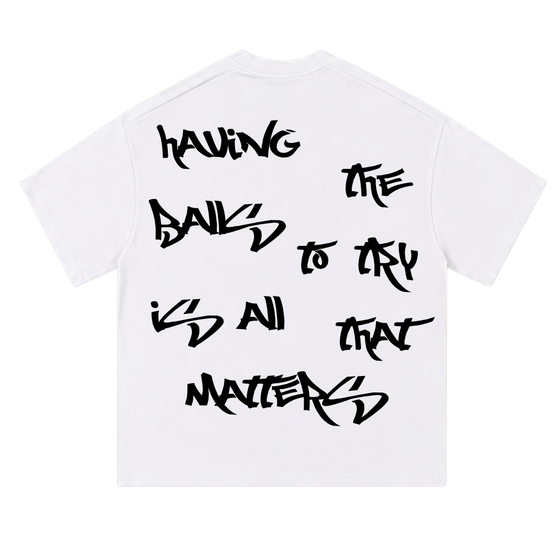 ''BALLS'' TEE WHITE/BLACK