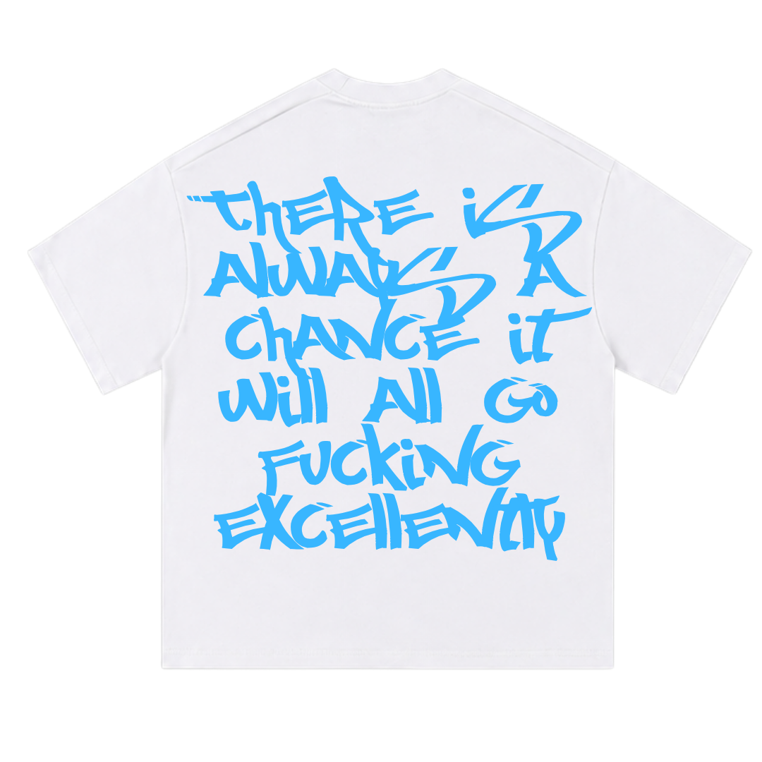 ''CHANCE'' TEE WHITE/BLUE
