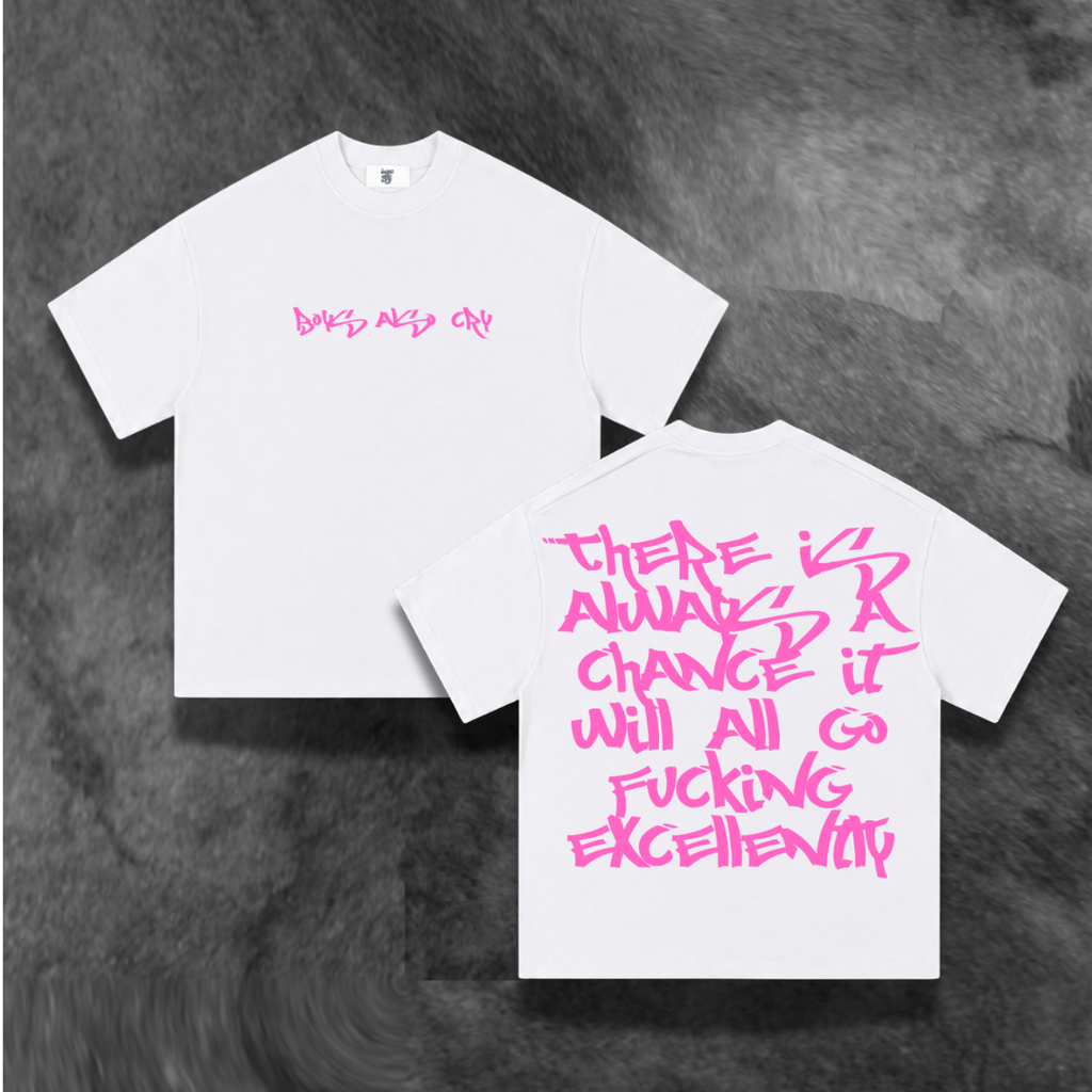 ''CHANCE'' TEE WHITE/PINK