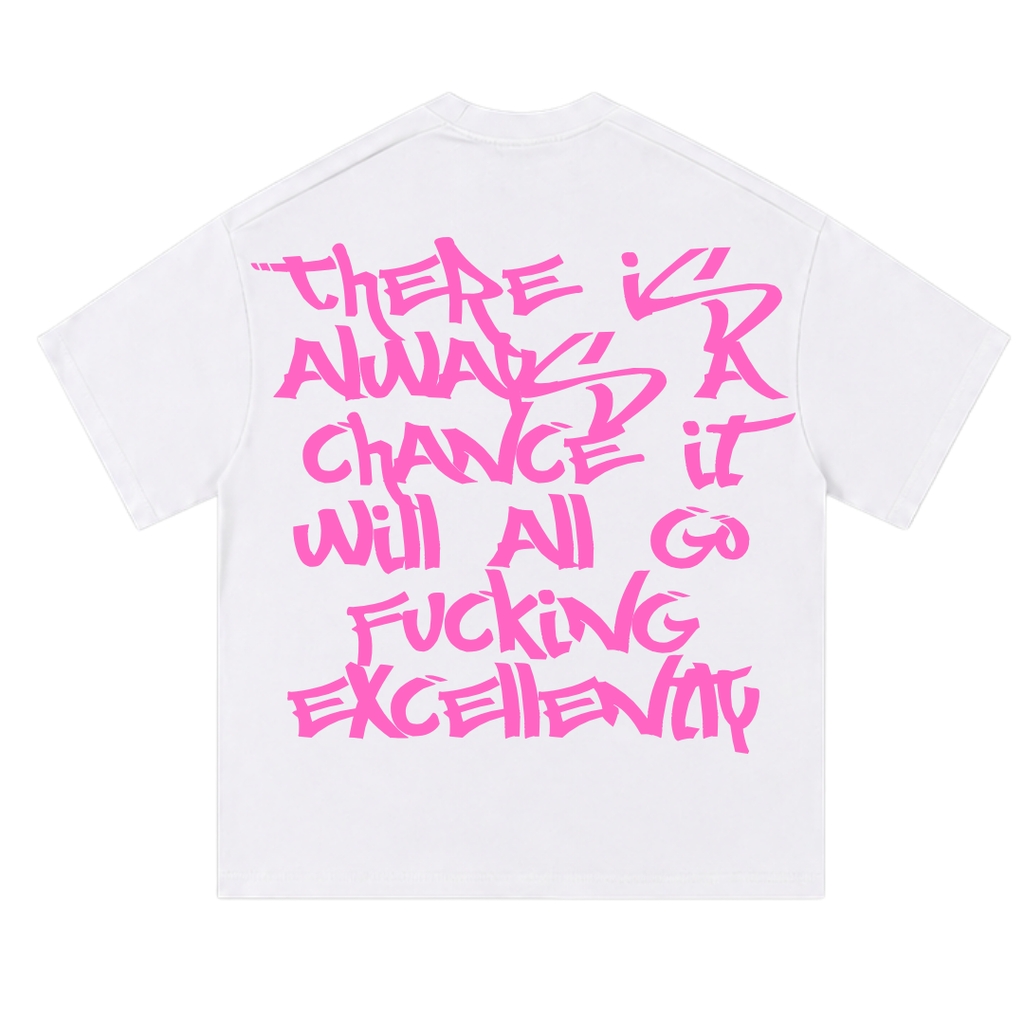 ''CHANCE'' TEE WHITE/PINK