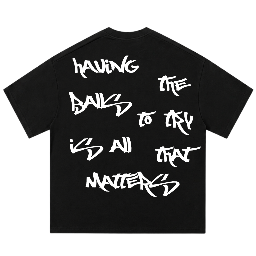 ''BALLS'' TEE BLACK/WHITE